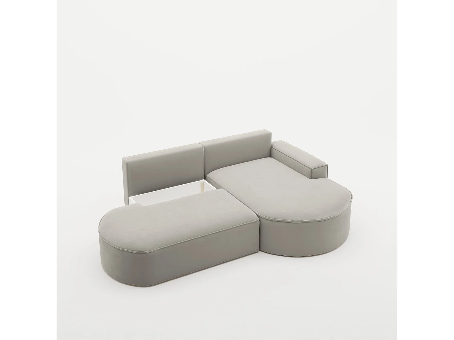 Canapé d'angle Modena Pro - confort et style dans un design moderne tissu Salvador Light Grey Right