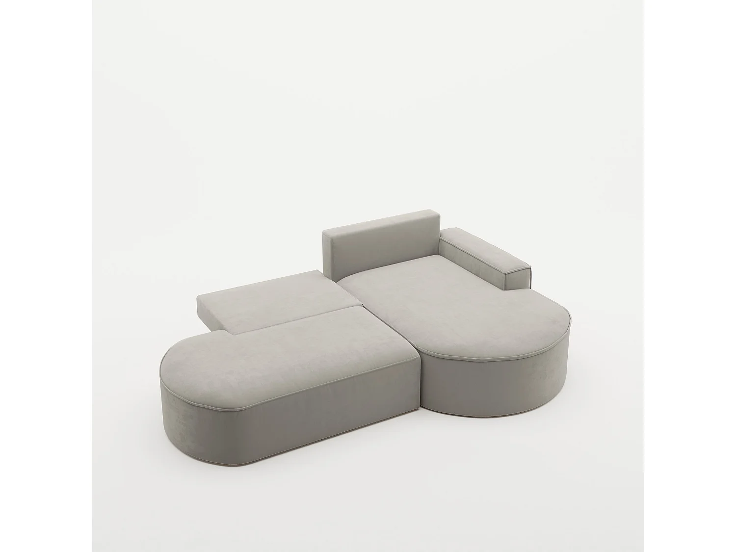 Canapé d'angle Modena Pro - confort et style dans un design moderne tissu Salvador Light Grey Right