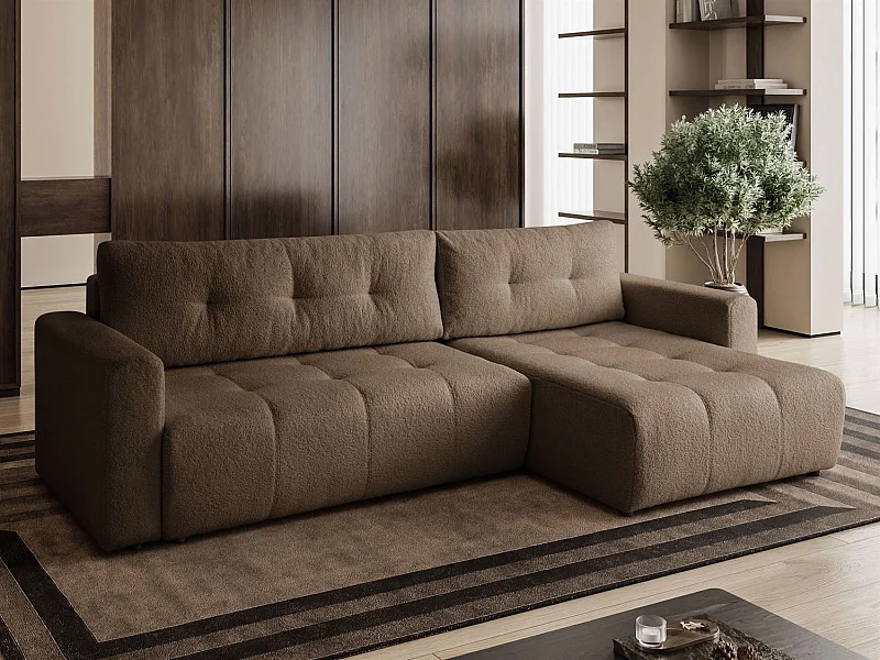 Hoekbank VIENNA - stijl, comfort en functionaliteit Bruin Rechts