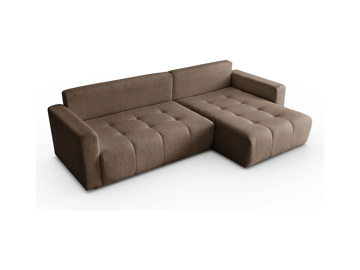 Canapé d'angle VIENNA - style, confort et fonctionnalité Marron Droit