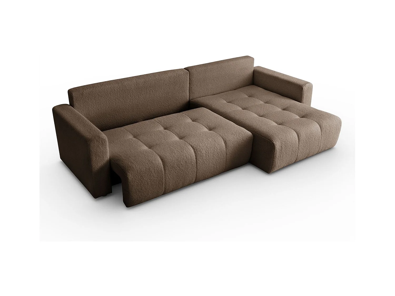 Canapé d'angle VIENNA - style, confort et fonctionnalité Marron Droit
