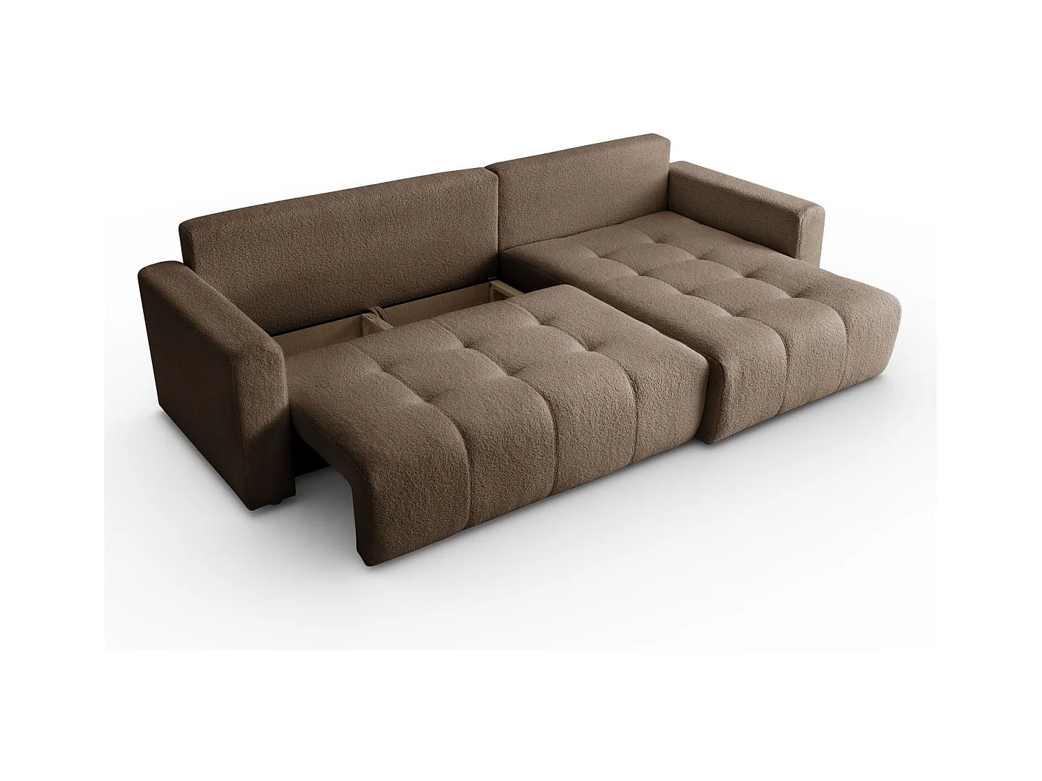 Canapé d'angle VIENNA - style, confort et fonctionnalité Marron Droit