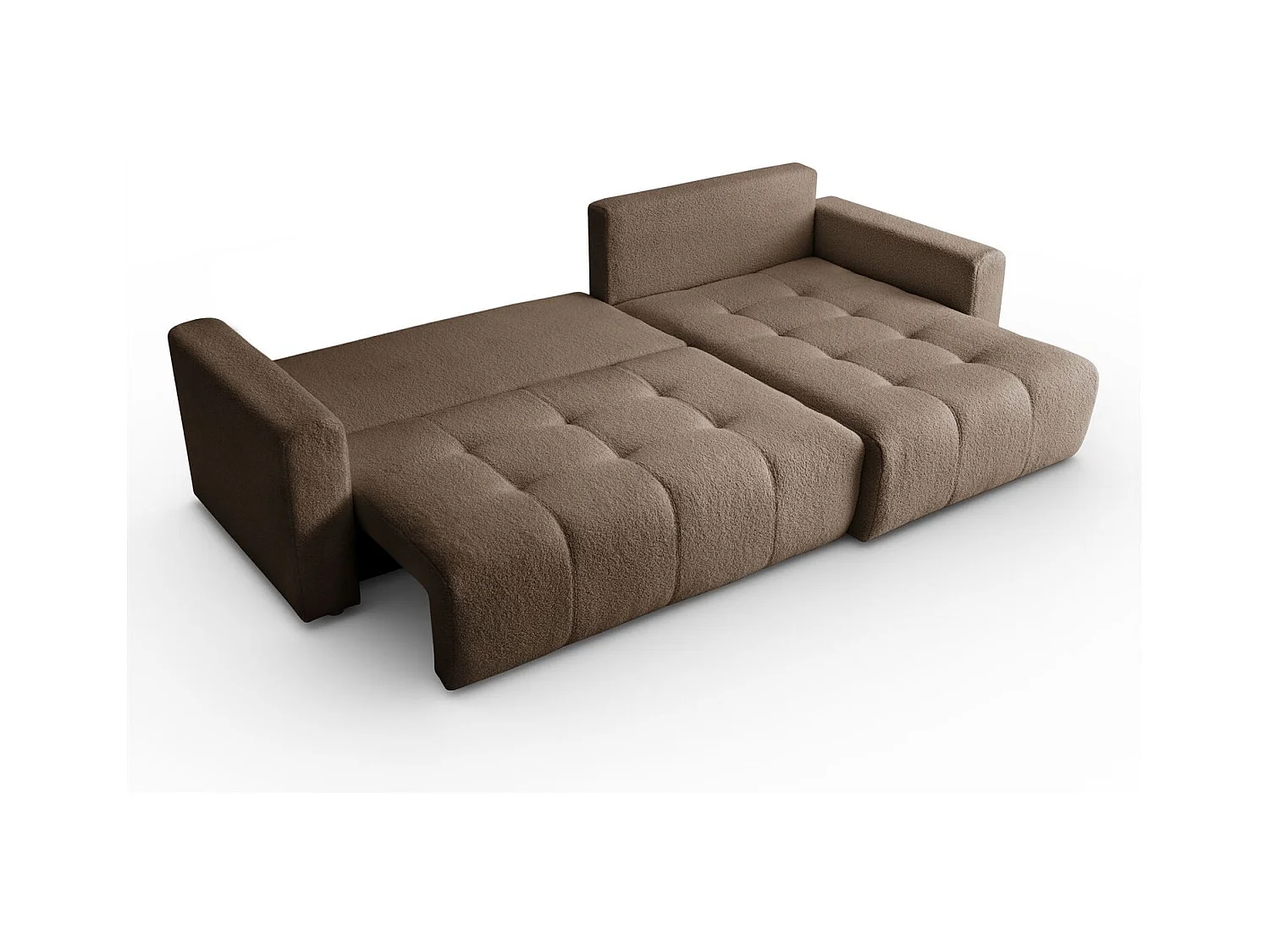 Canapé d'angle VIENNA - style, confort et fonctionnalité Marron Droit