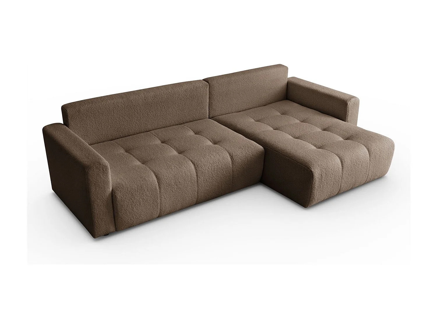 Canapé d'angle VIENNA - style, confort et fonctionnalité Marron Droit