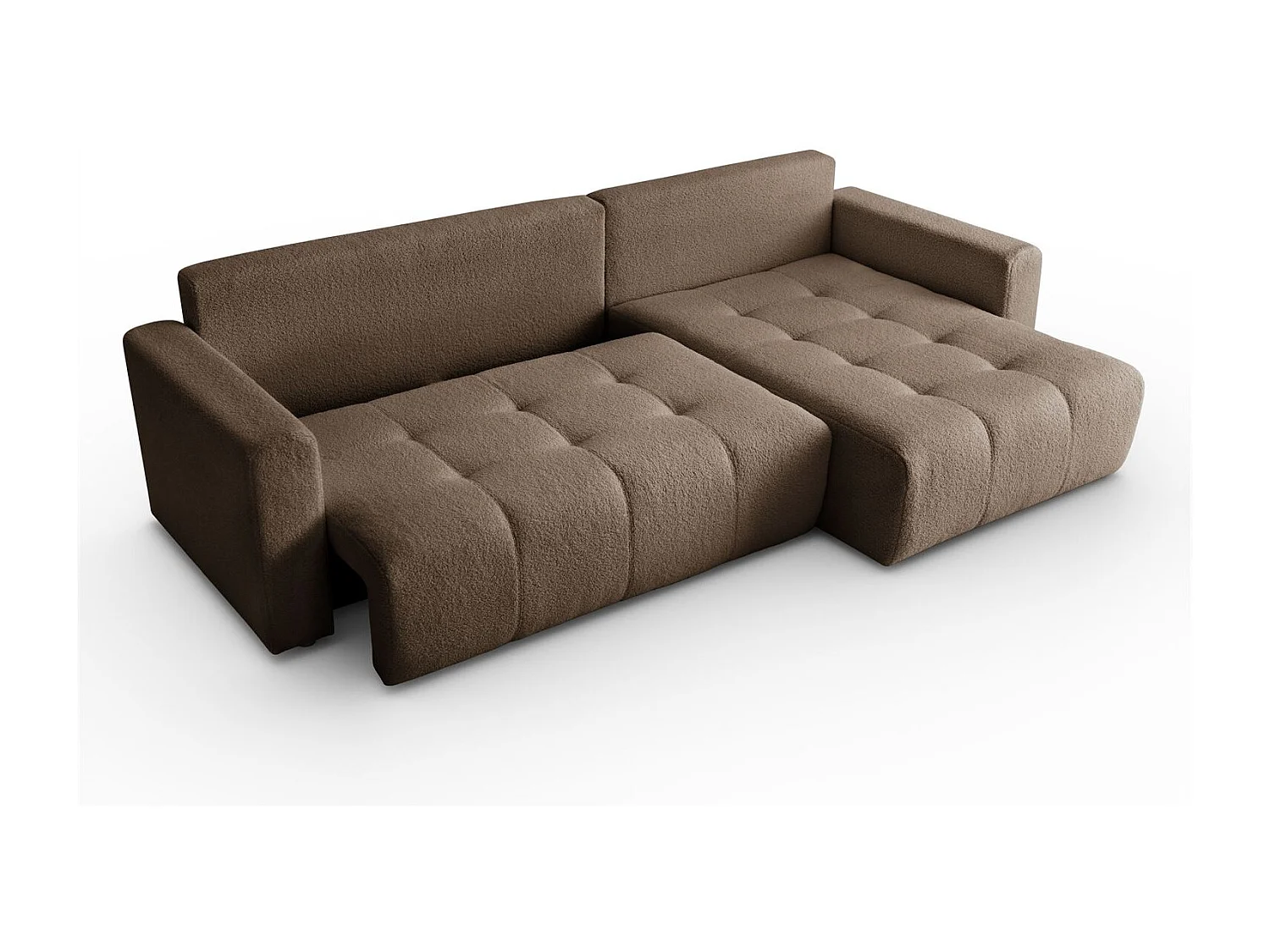 Canapé d'angle VIENNA - style, confort et fonctionnalité Marron Droit