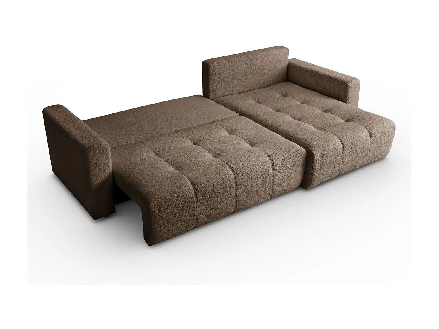 Canapé d'angle VIENNA - style, confort et fonctionnalité Marron Droit