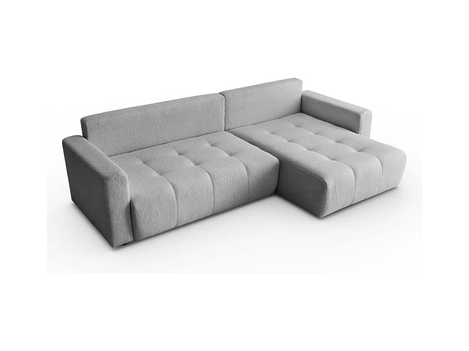 Canapé d'angle VIENNA - style, confort et fonctionnalité Gris Droite