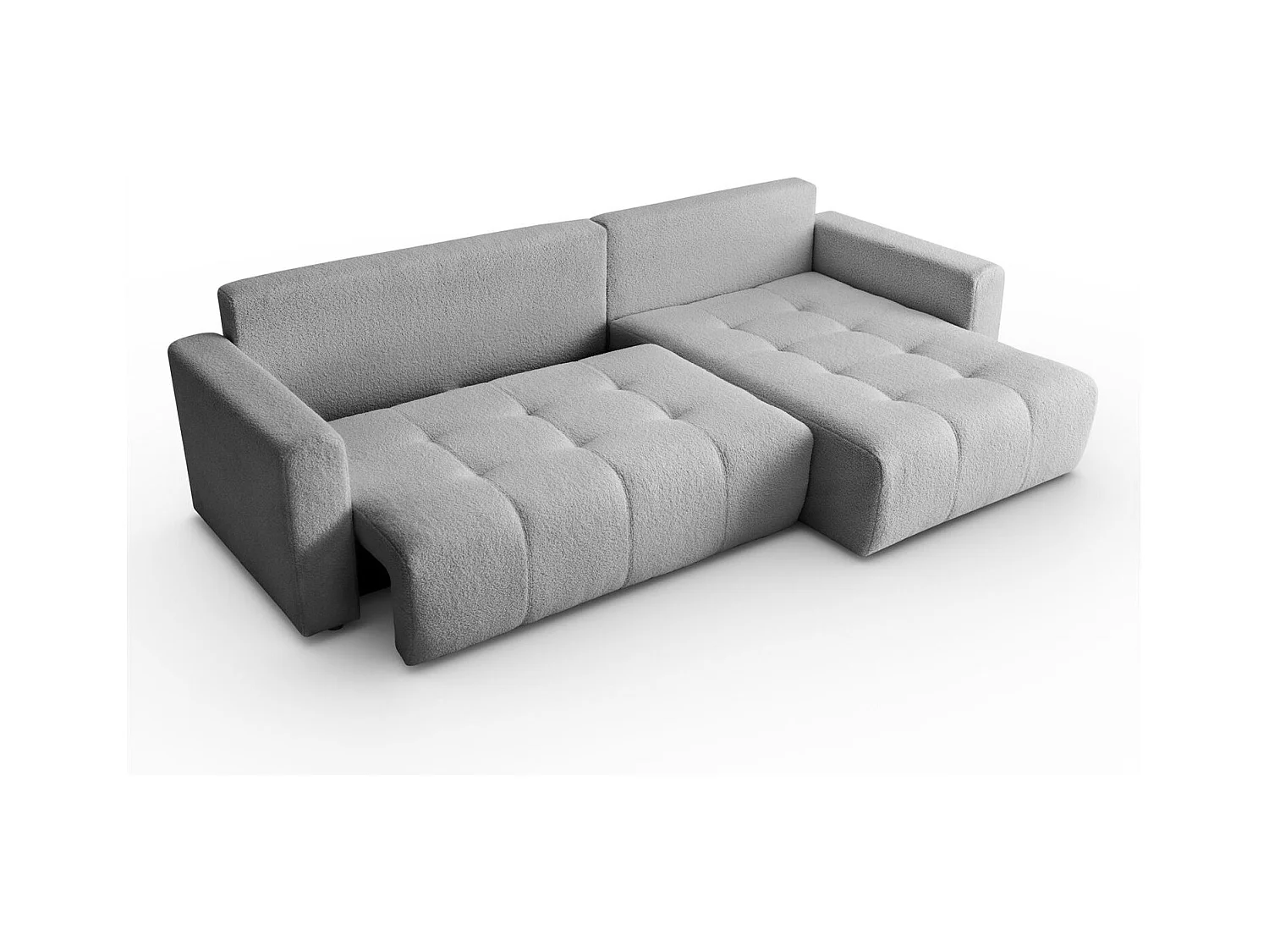 Canapé d'angle VIENNA - style, confort et fonctionnalité Gris Droite