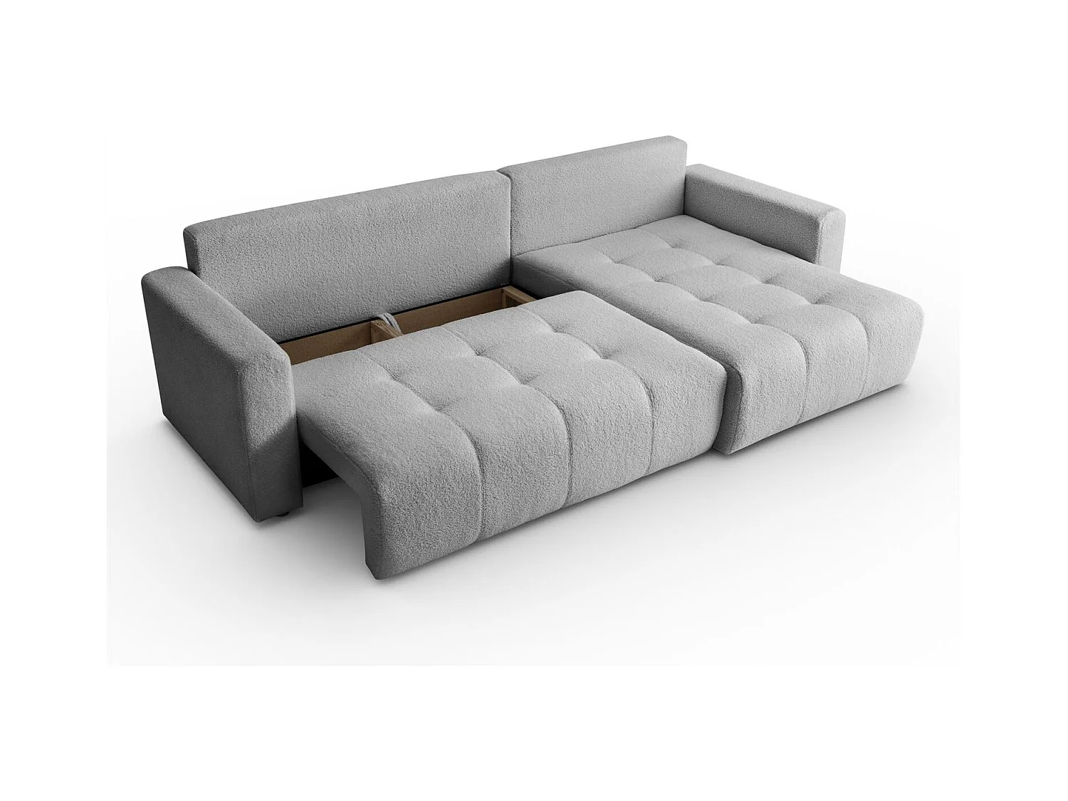 Canapé d'angle VIENNA - style, confort et fonctionnalité Gris Droite