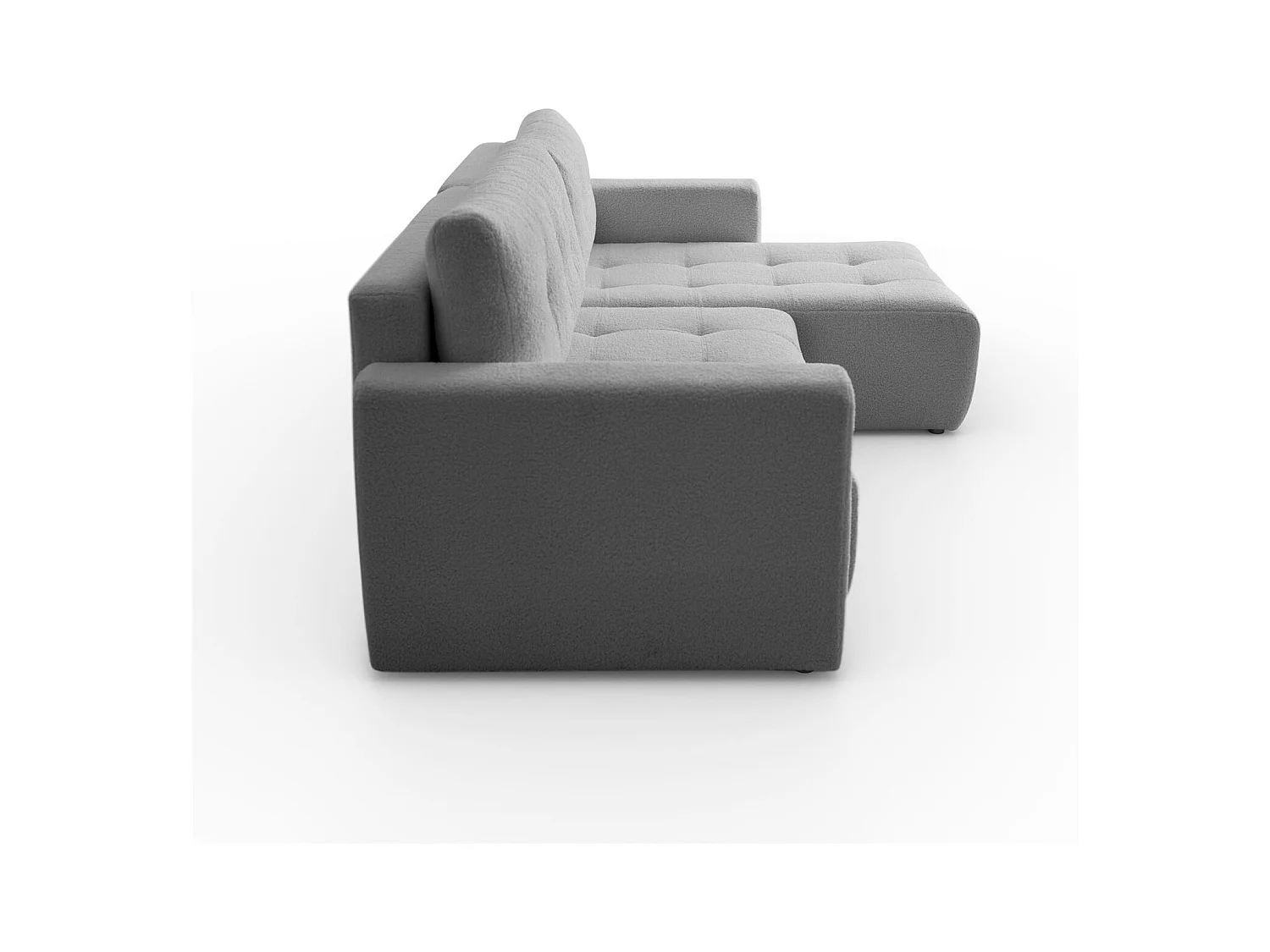 Canapé d'angle VIENNA - style, confort et fonctionnalité Gris Droite