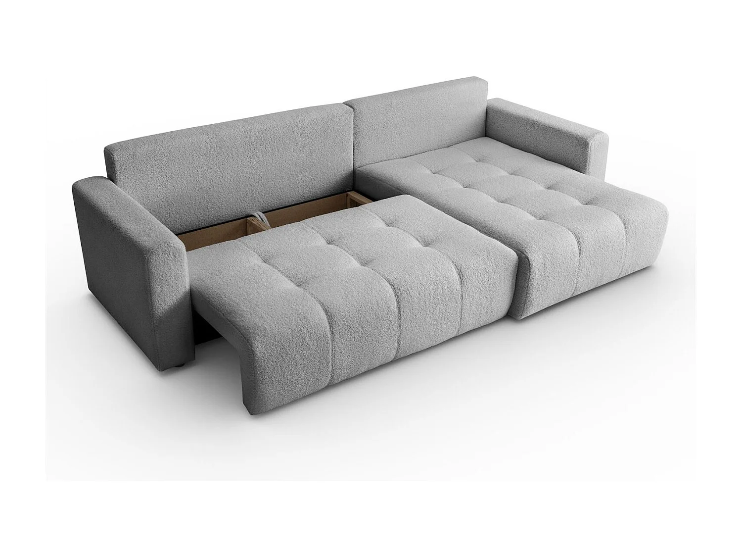 Canapé d'angle VIENNA - style, confort et fonctionnalité Gris Droite