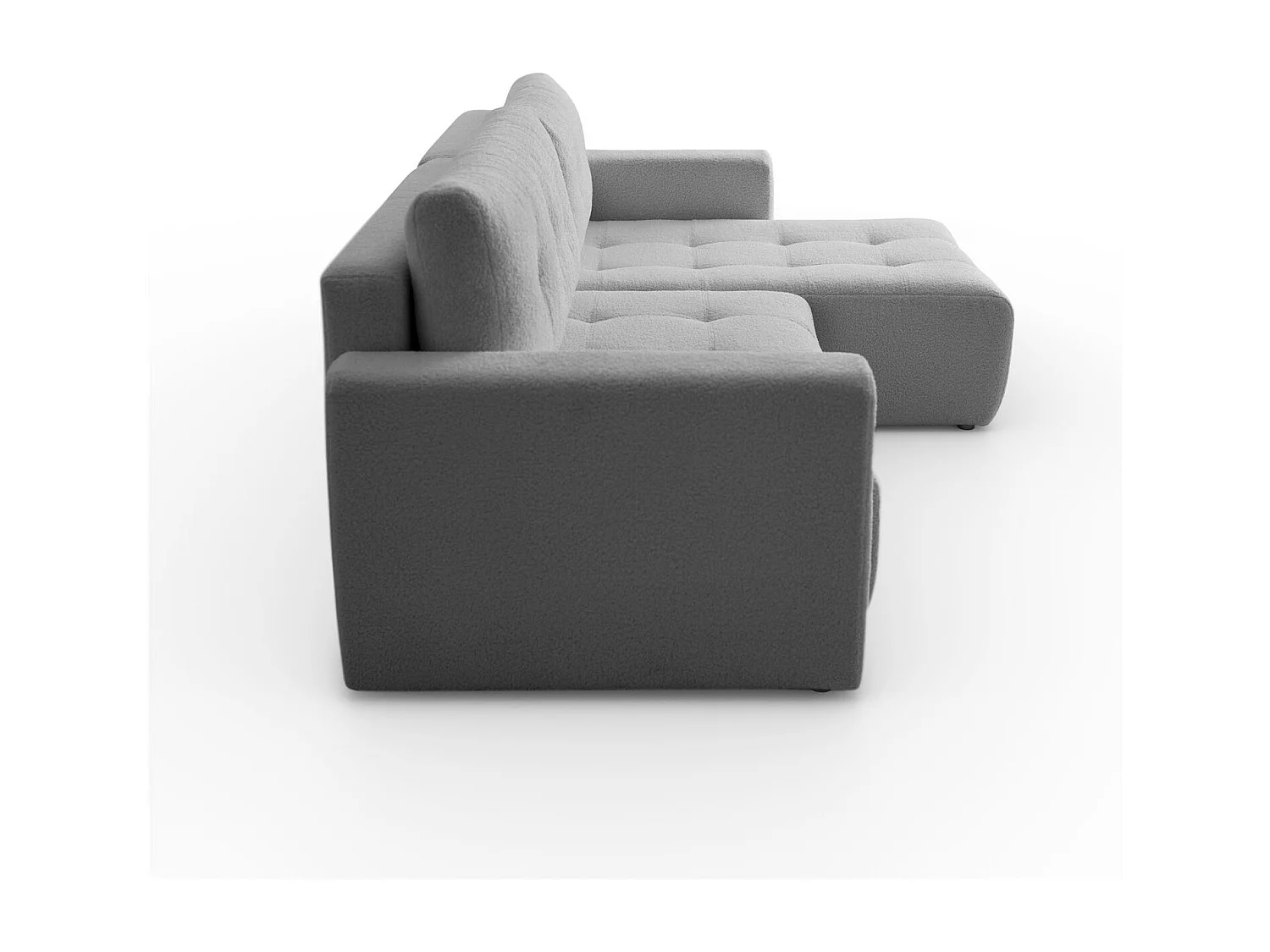 Canapé d'angle VIENNA - style, confort et fonctionnalité Gris Droite