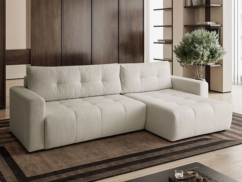 Ecksofa VIENNA - Stil, Komfort und Funktionalität Ecru Rechts