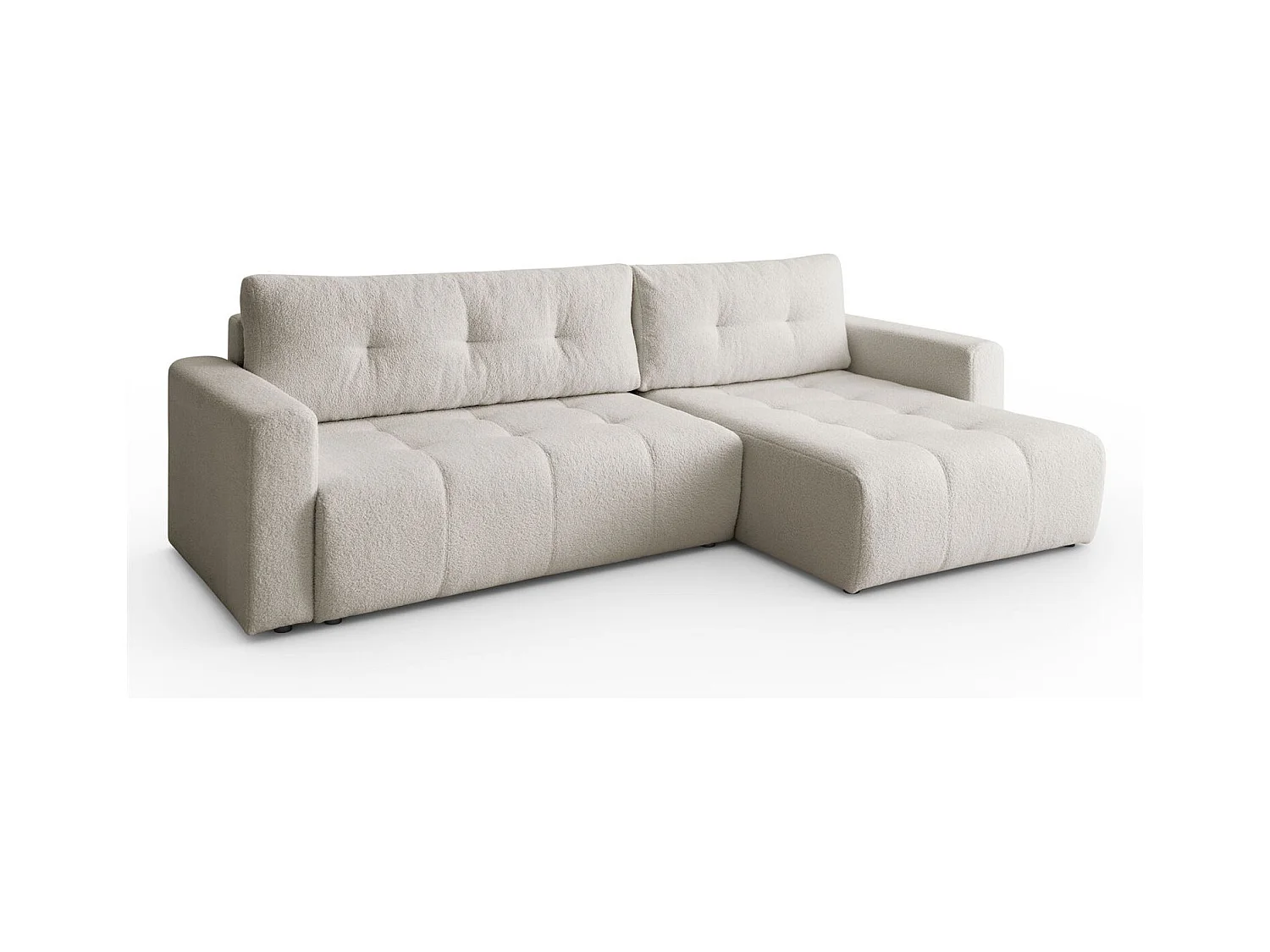 Canapé d'angle VIENNA - style, confort et fonctionnalité Écru Droite