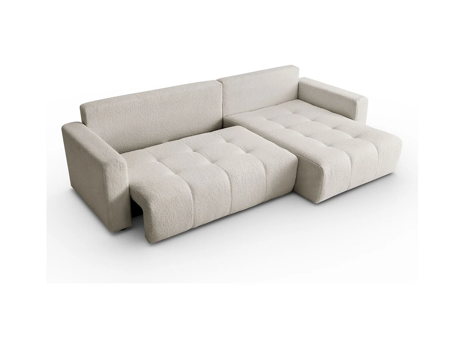 Canapé d'angle VIENNA - style, confort et fonctionnalité Écru Droite