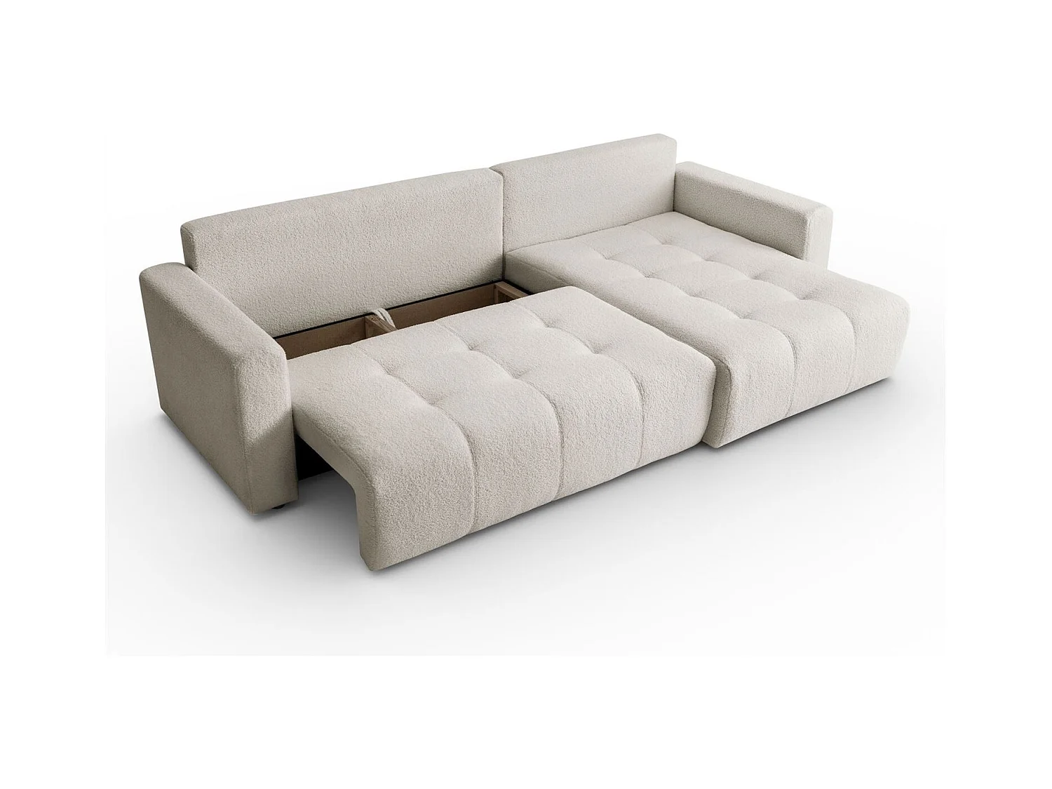 Canapé d'angle VIENNA - style, confort et fonctionnalité Écru Droite