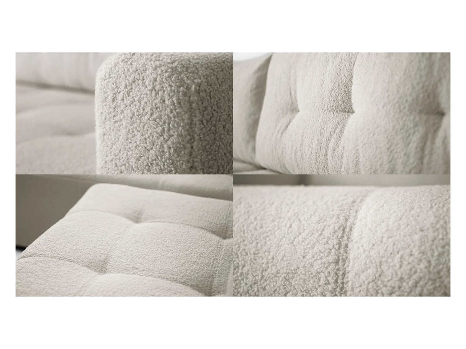 Canapé d'angle VIENNA - style, confort et fonctionnalité Écru Droite