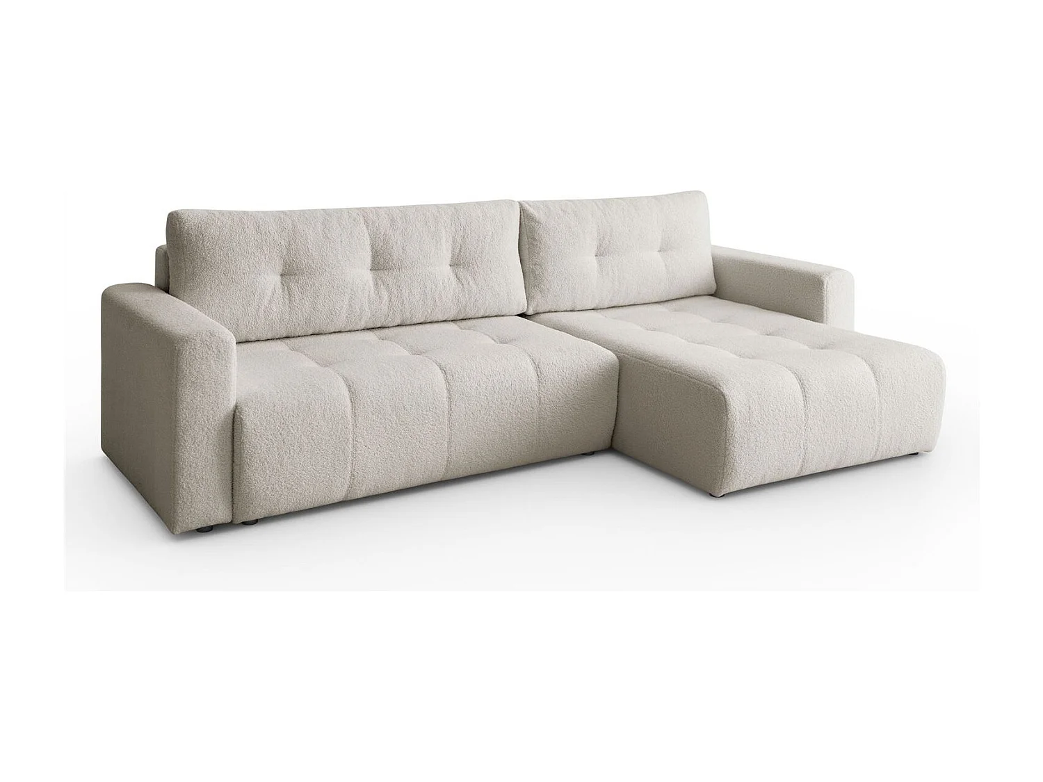 Canapé d'angle VIENNA - style, confort et fonctionnalité Écru Droite