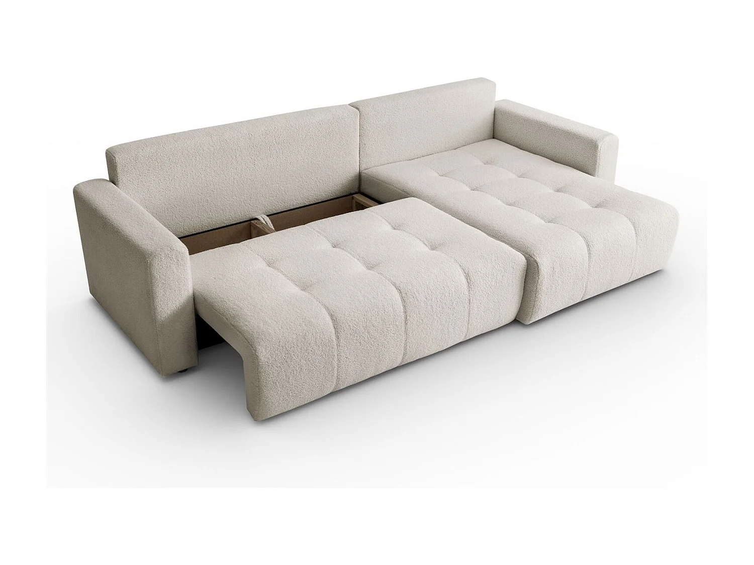 Canapé d'angle VIENNA - style, confort et fonctionnalité Écru Droite