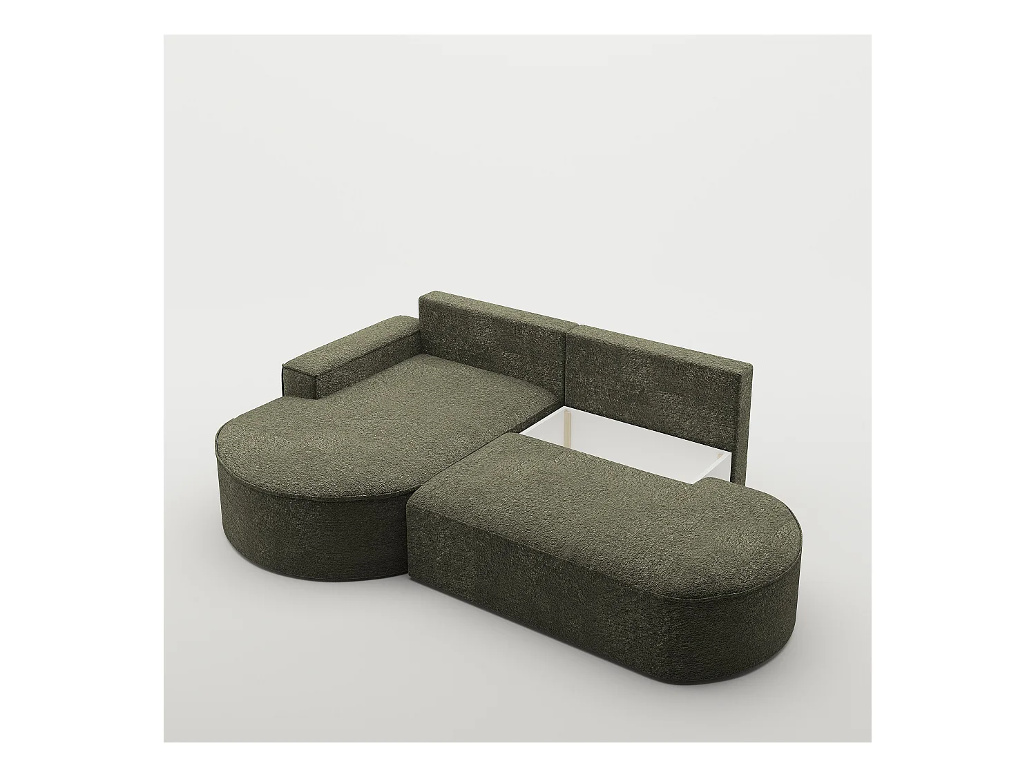 Canapé d'angle Modena Pro - confort et style dans un design moderne tissu Arena Green Left