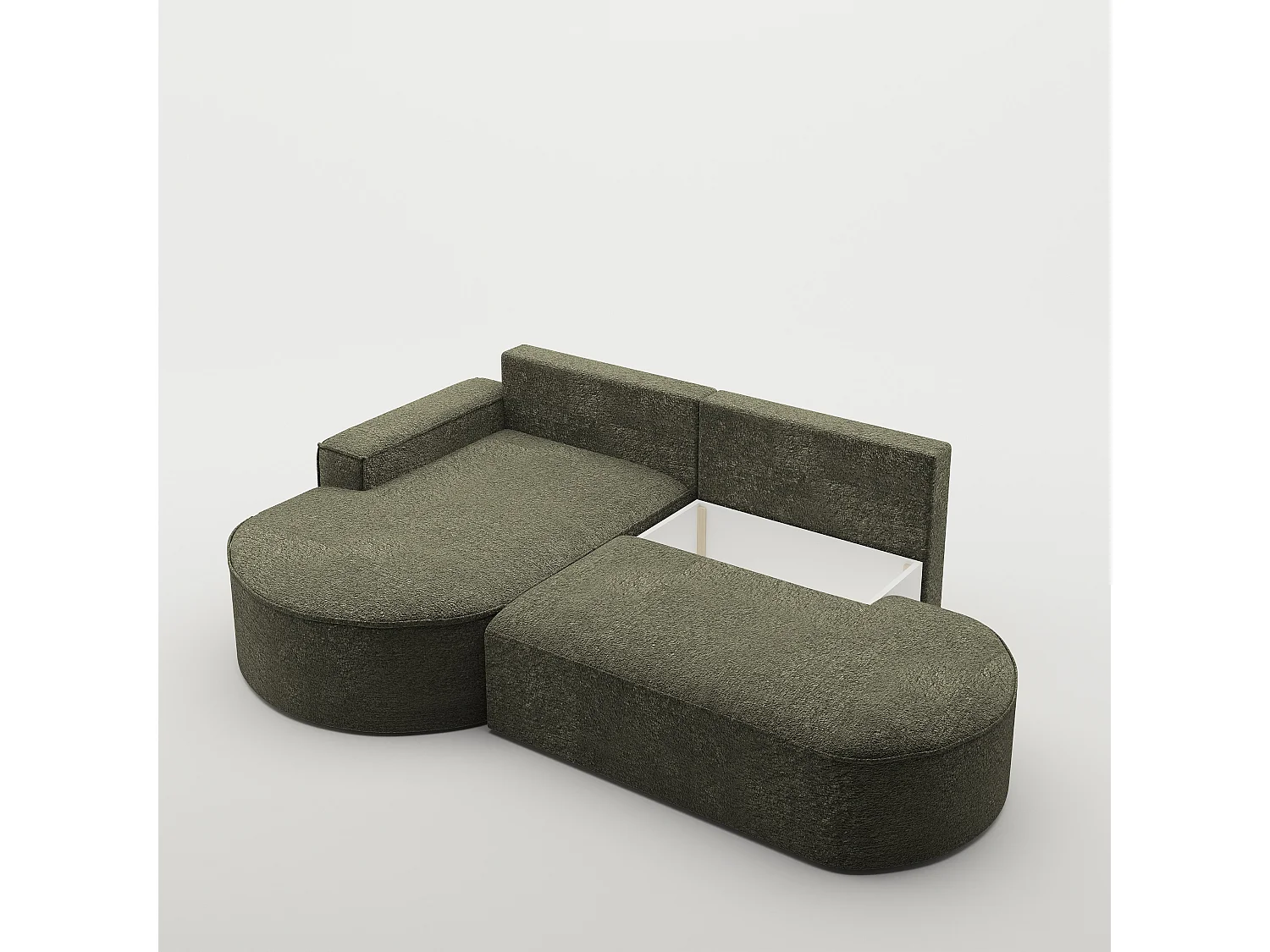 Canapé d'angle Modena Pro - confort et style dans un design moderne tissu Arena Green Left