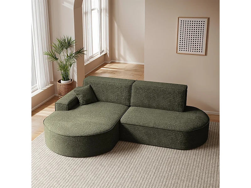 Hoekbank Modena Pro - comfort en stijl in een moderne designstof Arena Green Links