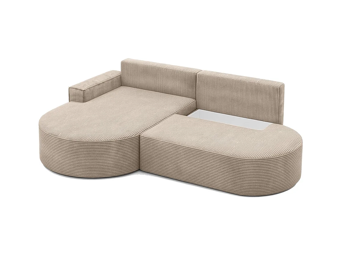 Canapé d'angle Modena Pro - confort et style dans un design moderne tissu Poso beige foncé gauche