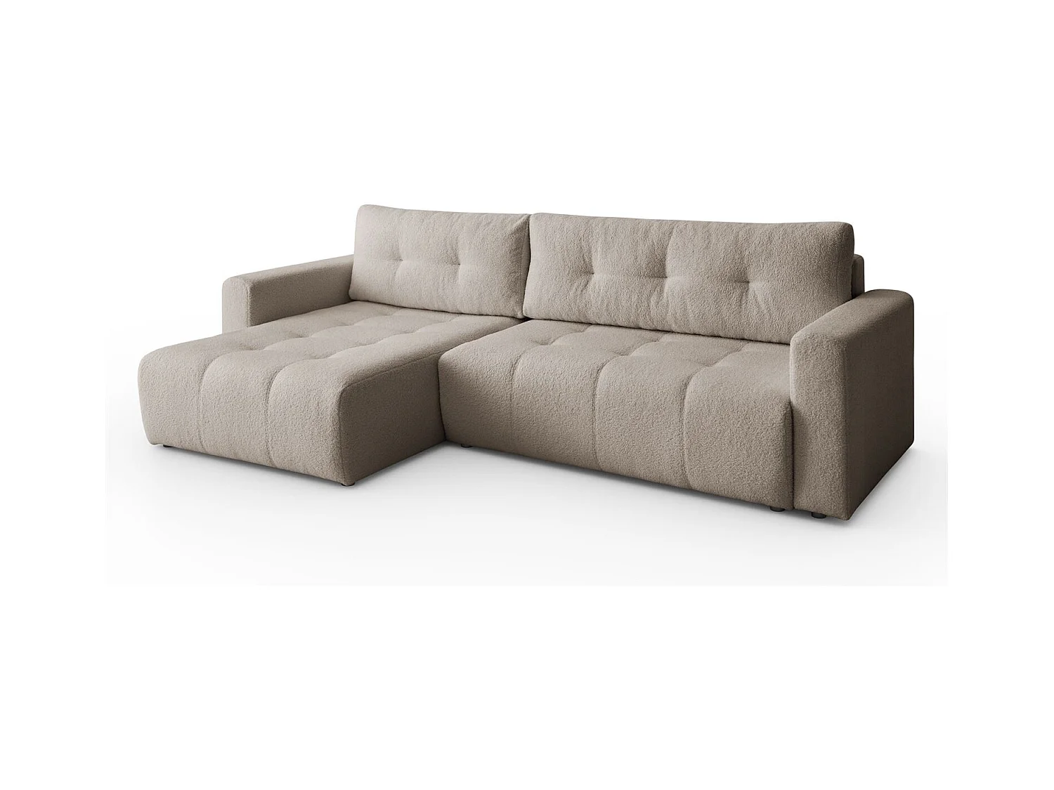 Canapé d'angle VIENNA - style, confort et fonctionnalité Beige Gauche