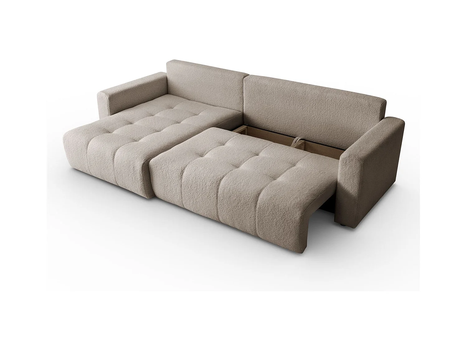 Canapé d'angle VIENNA - style, confort et fonctionnalité Beige Gauche