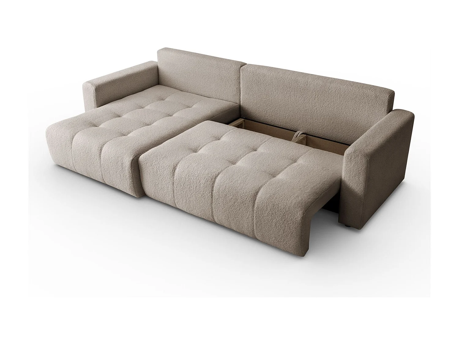 Canapé d'angle VIENNA - style, confort et fonctionnalité Beige Gauche