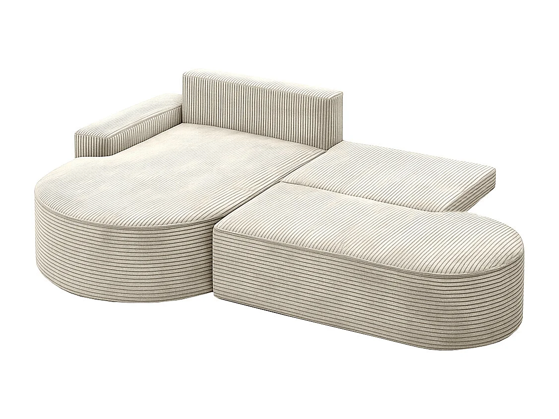 Canapé d'angle Modena Pro - confort et style dans un design moderne tissu Poso Beige Gauche