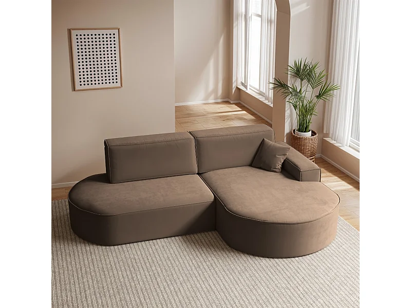 Hoekbank Modena Pro - comfort en stijl in een moderne designstof Salvador Donkerbruin Rechts