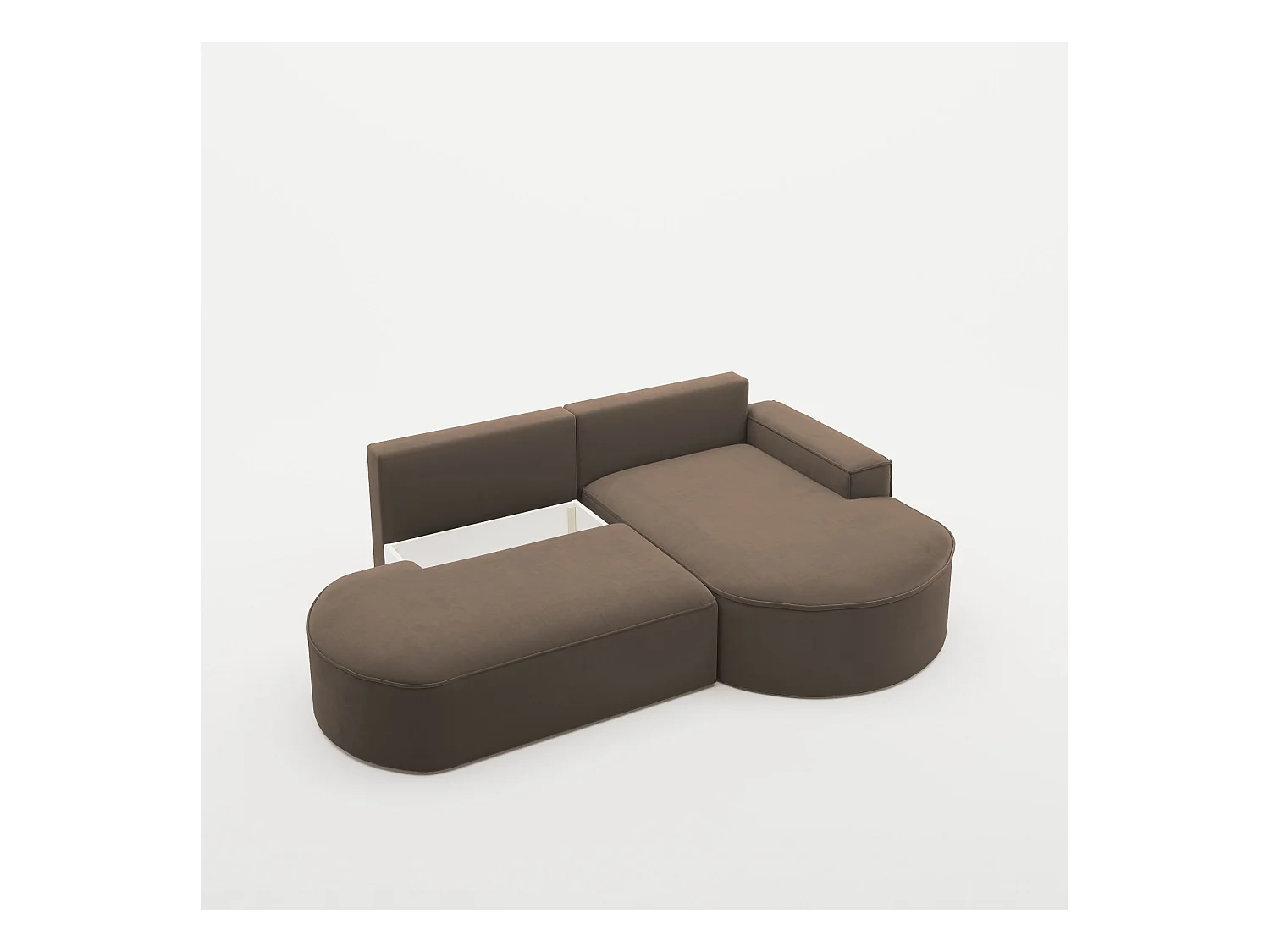 Canapé d'angle Modena Pro - confort et style dans un design moderne en tissu Salvador Dark Brown Right