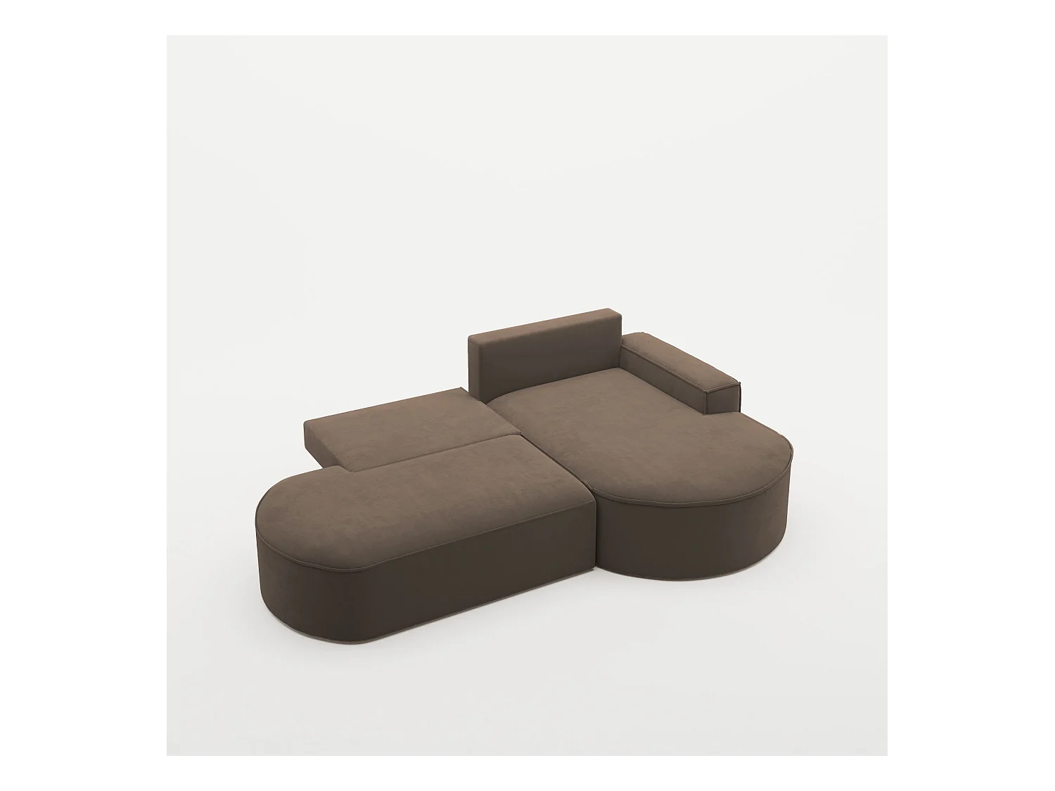 Canapé d'angle Modena Pro - confort et style dans un design moderne en tissu Salvador Dark Brown Right