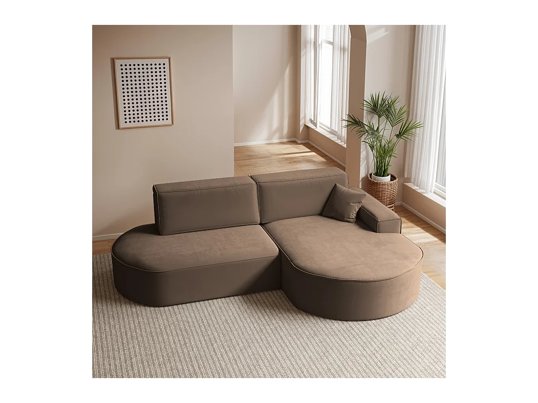 Ecksofa Modena Pro - Komfort und Stil in modernem Design stoff Salvador Dunkelbraun Rechts