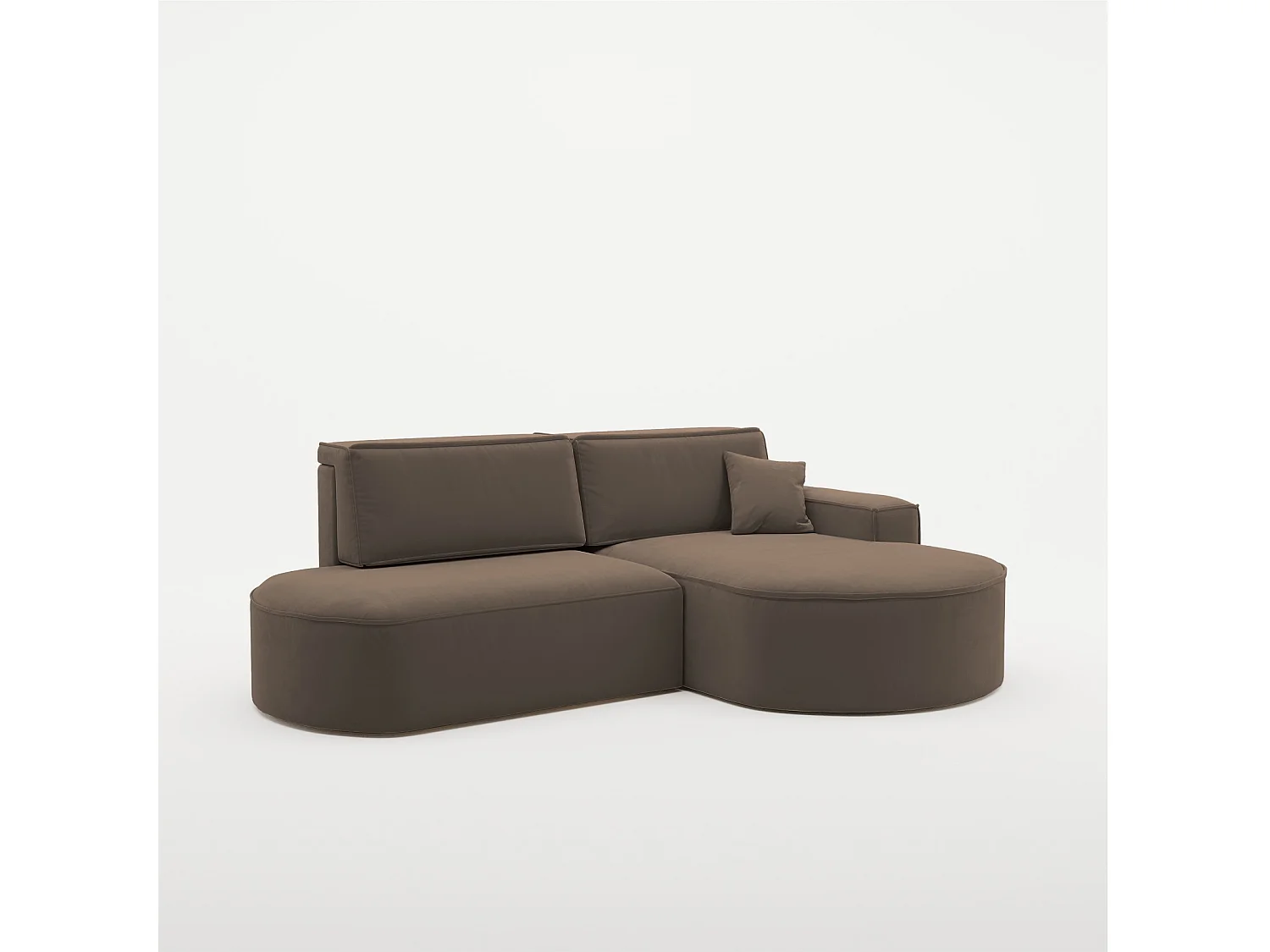 Canapé d'angle Modena Pro - confort et style dans un design moderne en tissu Salvador Dark Brown Right