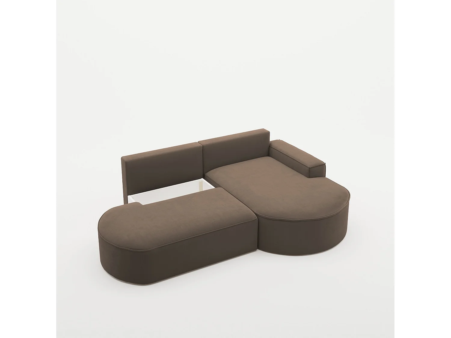 Canapé d'angle Modena Pro - confort et style dans un design moderne en tissu Salvador Dark Brown Right