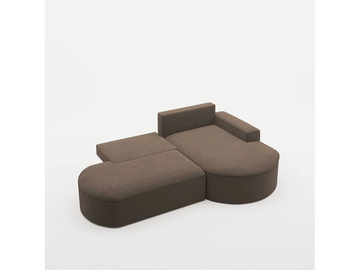 Canapé d'angle Modena Pro - confort et style dans un design moderne en tissu Salvador Dark Brown Right