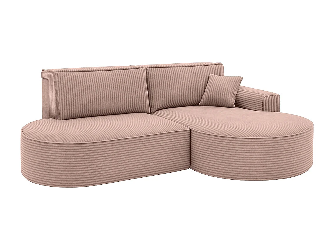 Canapé d'angle Modena Pro - Confort et style dans un tissu au design moderne Poso Rosa Right