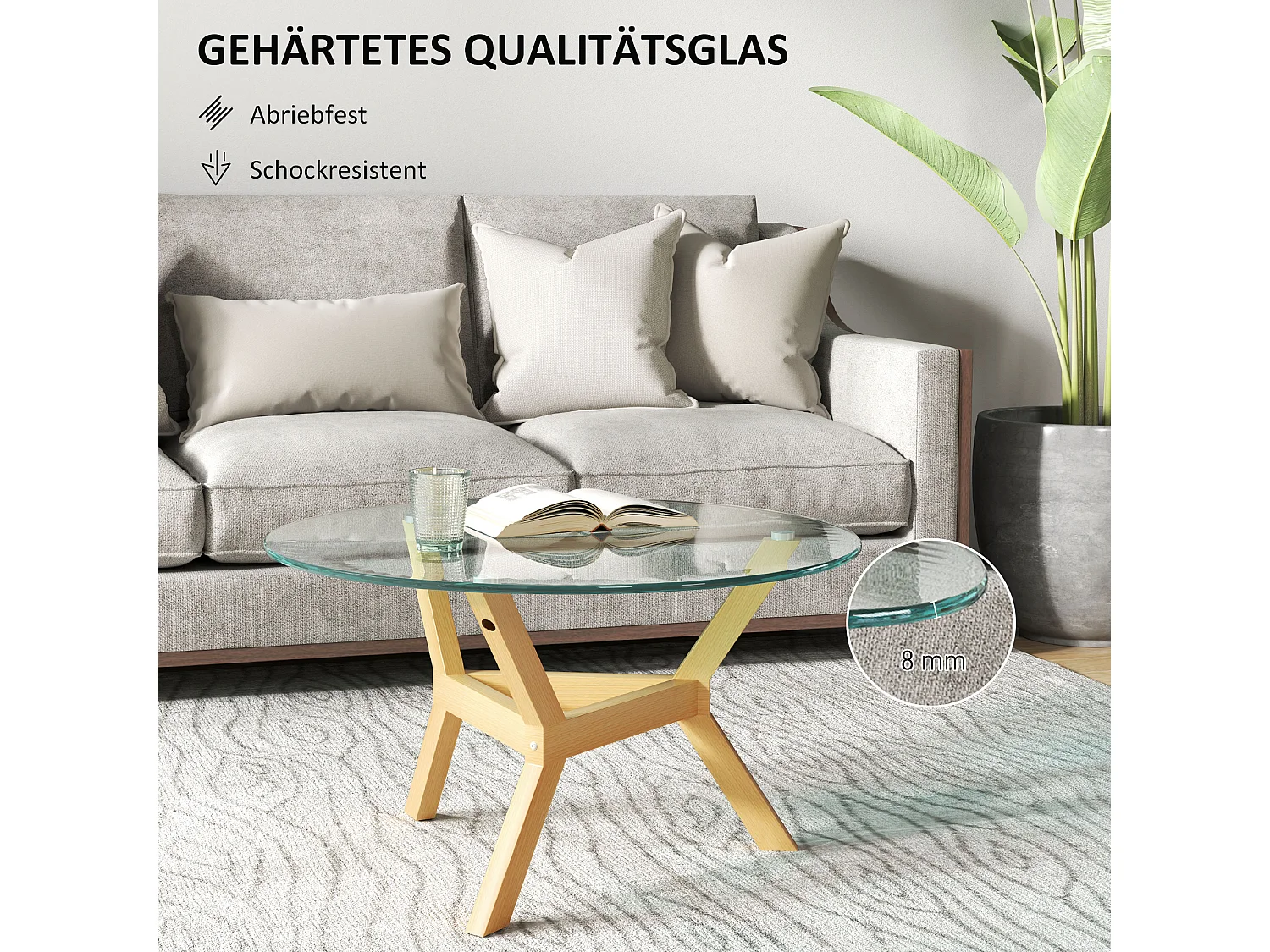 Mesa de centro redonda, conjunto de 2, mesas de apoio com prateleiras, mesa de sala com efeito mármore