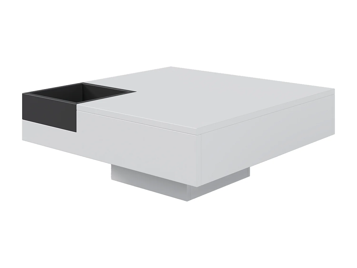 Lot de 2 tables d'appoint modernes, MDF effet marbre, tube d'acier blanc brillant noir