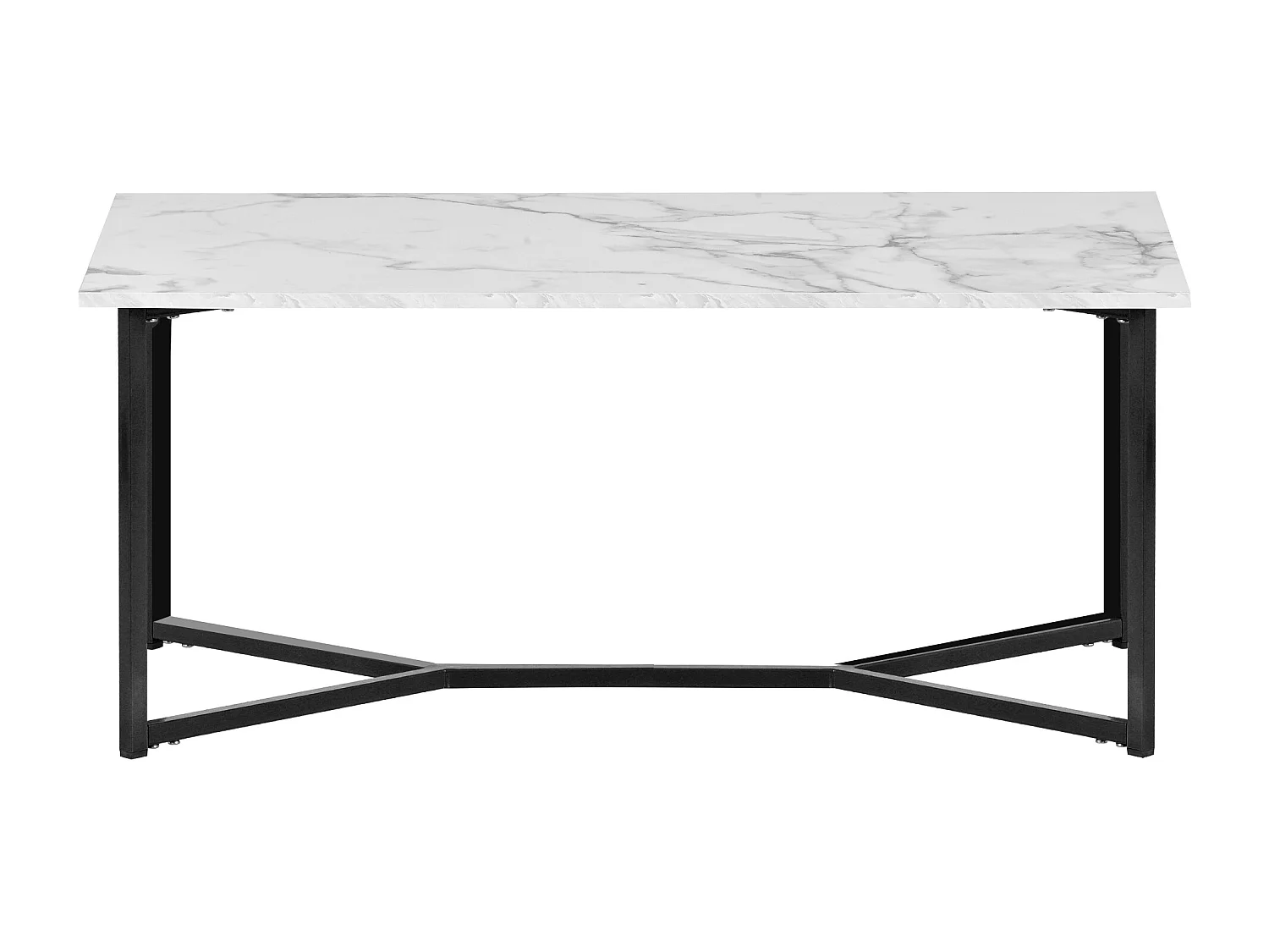 Table basse rectangulaire moderne en bois du milieu du siècle pour salon, blanc
