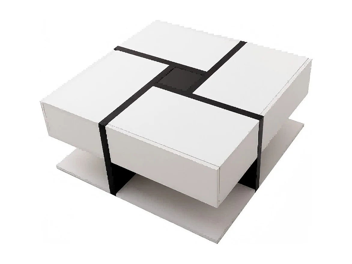 Hochglanz-Couchtisch, Tisch mit 4 Schubladen, einzigartige Farbabstimmung