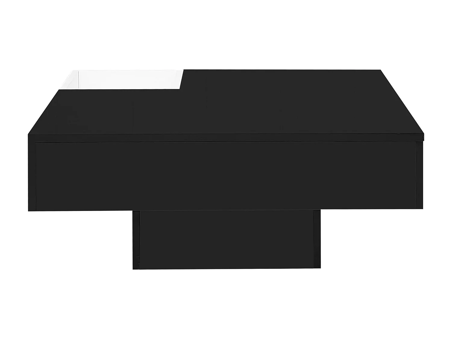 Table de salon brillante, table d'appoint avec coffre de rangement amovible