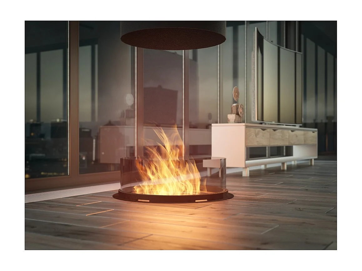 Biokominek wolnostojący Inround - czarny Biokominek stojący z rurą spalinową o średnicy 95 cm