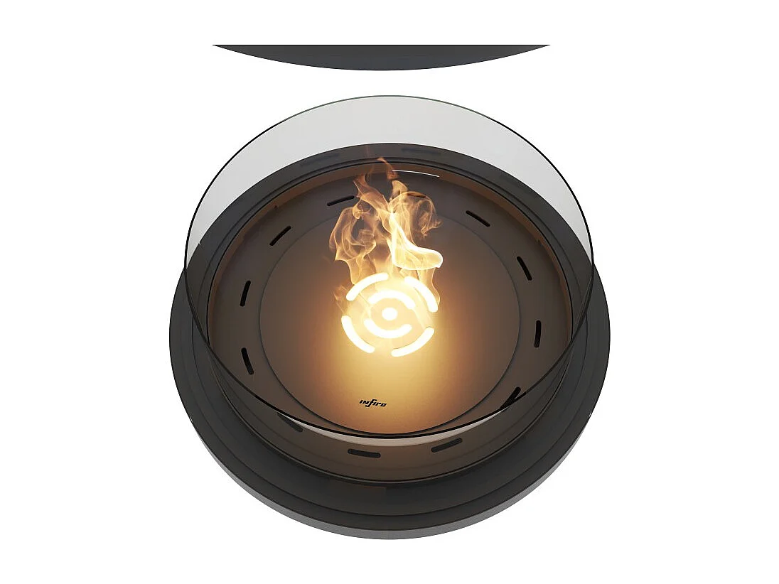 Biokominek wolnostojący Inround - czarny Biokominek stojący z rurą spalinową o średnicy 95 cm