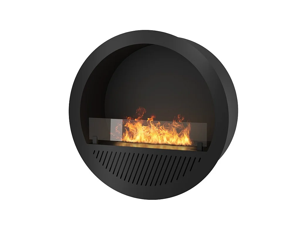 Cheminée bioéthanol encastrable Incyclle Inside - Cheminée bioéthanol murale ronde design d.70cm