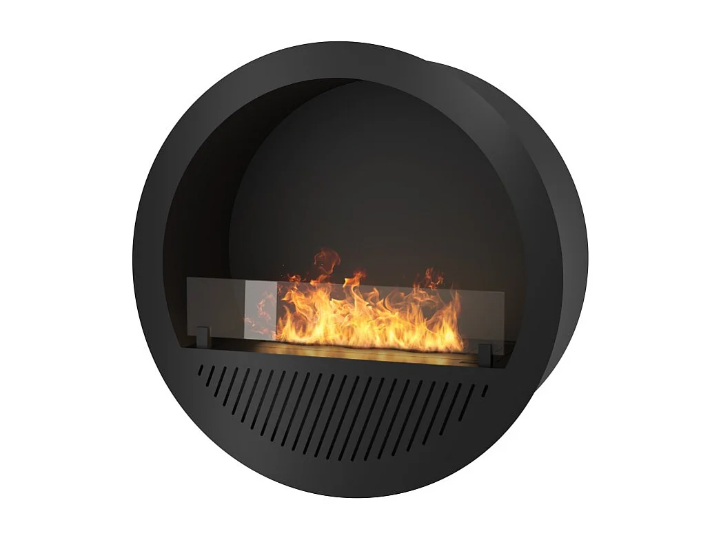 Cheminée bioéthanol encastrable Incyclle Inside - Cheminée bioéthanol murale ronde design d.70cm