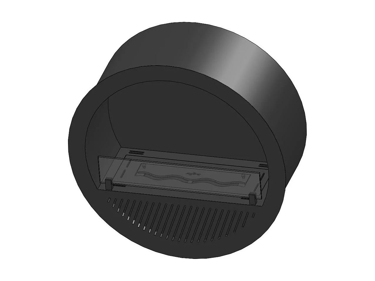 Cheminée bioéthanol encastrable Incyclle Inside - Cheminée bioéthanol murale ronde design d.70cm