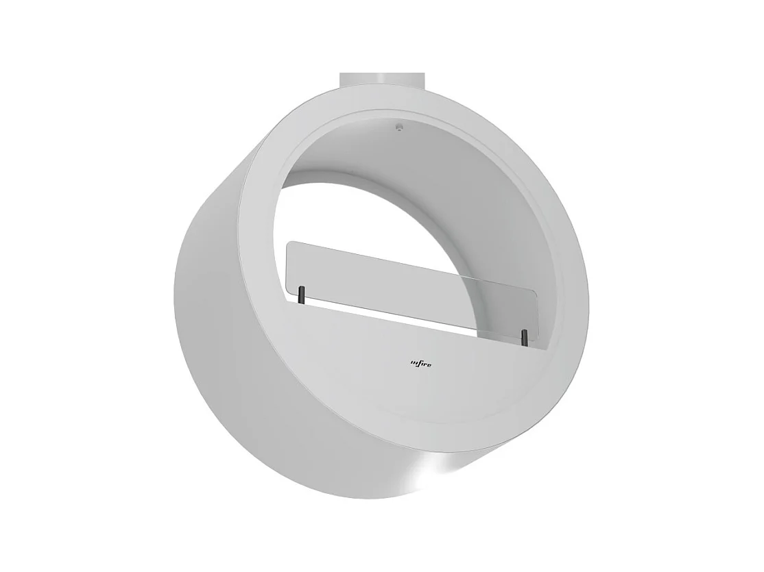 Cheminée bioéthanol suspendue Incyrcle Slim 2Side - Design rond avec double façade ouverte d.70 cm Blanc